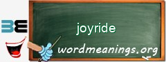 WordMeaning blackboard for joyride